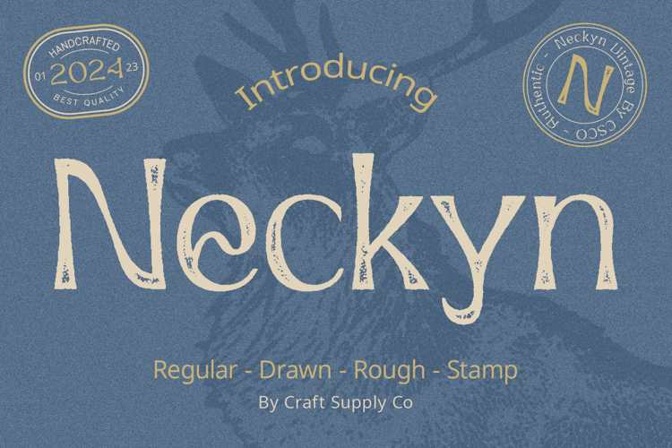 Neckyn Vintage Stamp Font