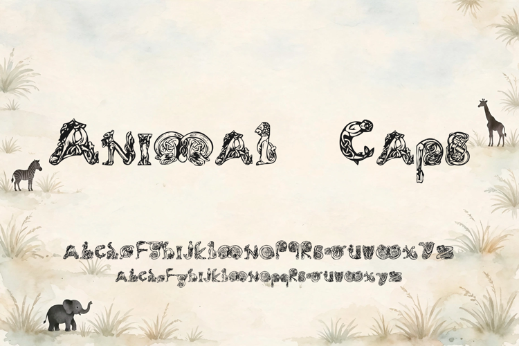 Preview of Animal Caps Font