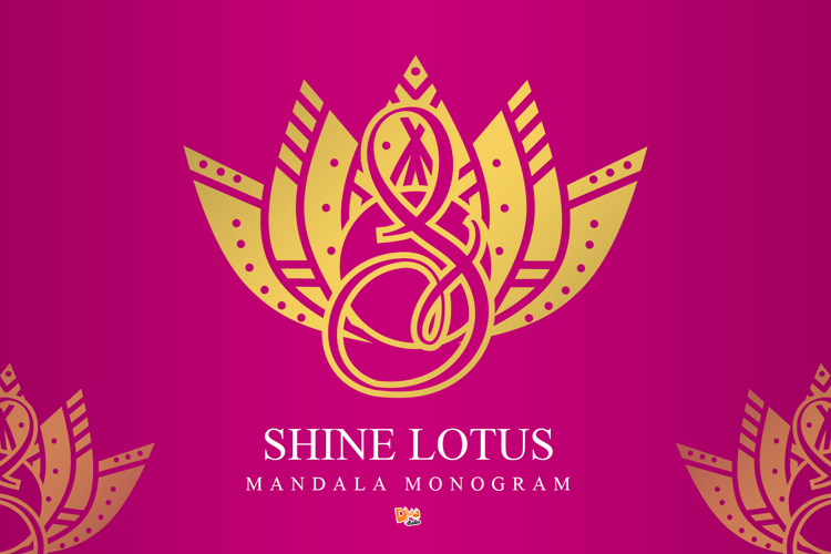 Shine Lotus Mandala Monogram Font