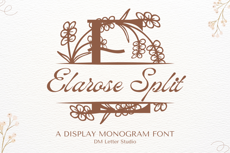 Preview of Elarose Split Monogram Font