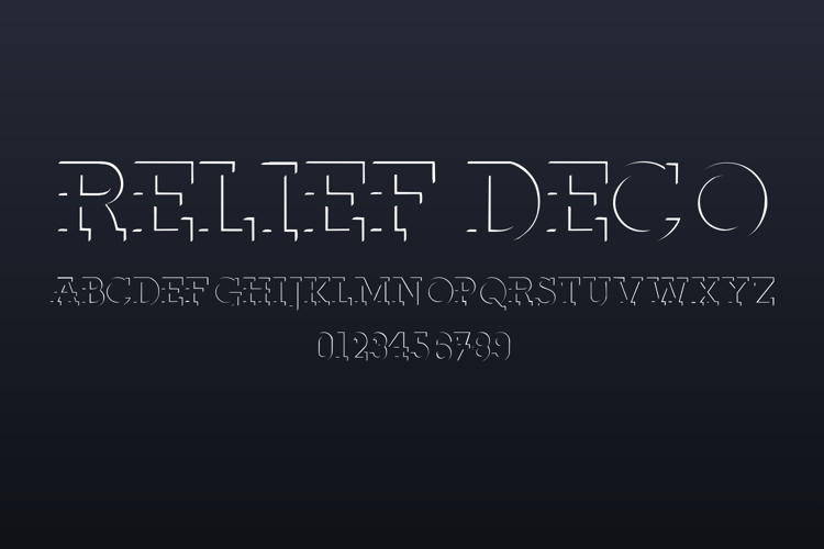 Preview of Relief Deco Font