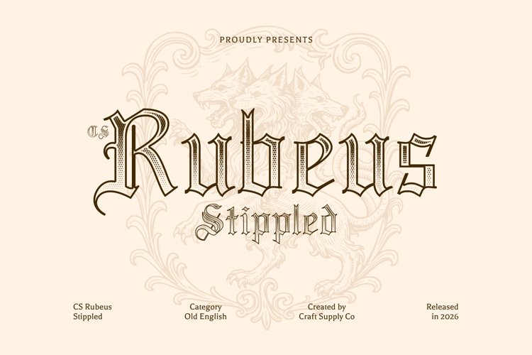 Preview of CS Rubeus Stippled Font