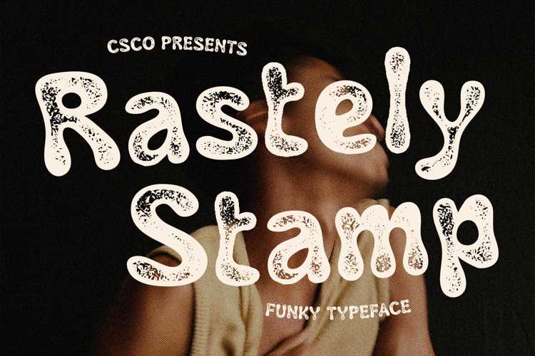 Preview of Rastely Stamp Font