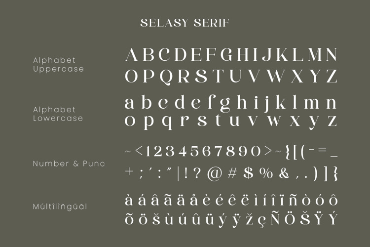 Preview of Selasy Font