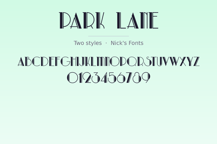 Preview of Park Lane Font