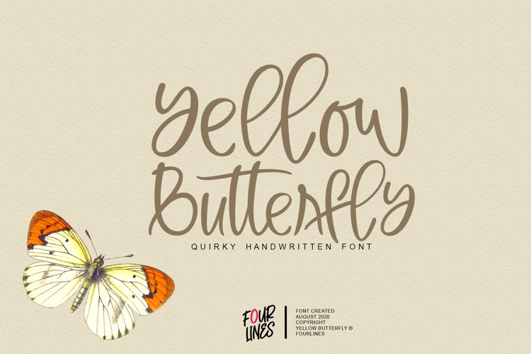 Yellow Butterfly Font