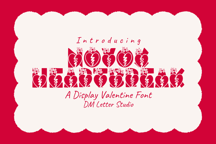 Preview of Novox Heartbreak Font