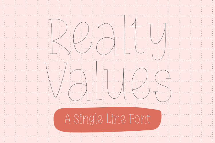 Realty Values Single Line Font