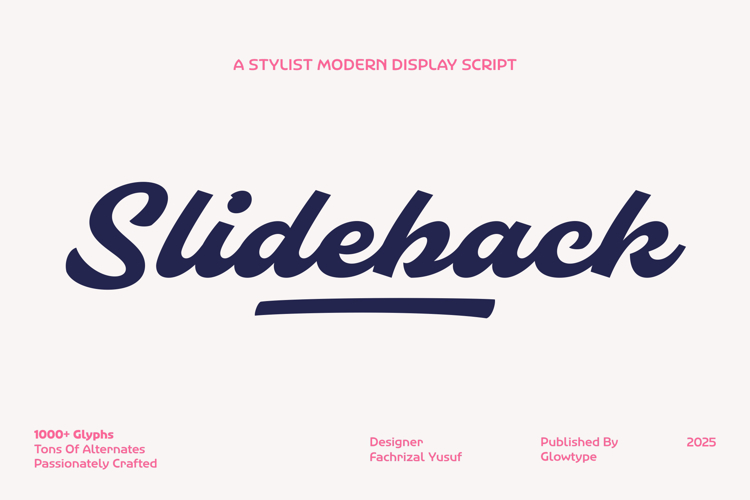Preview of Slideback Font