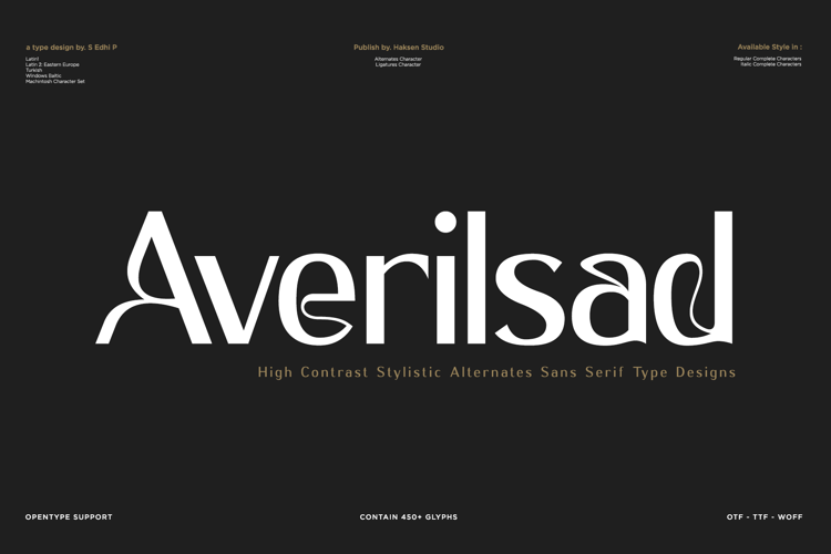 Preview of Averilsad Font