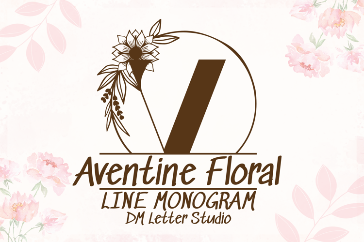 Preview of Aventine Floral Line Monogram Font