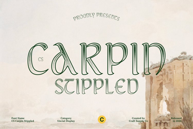 Preview of CS Carpin Stippled Font