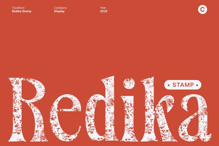 Preview of Redika Stamp Font