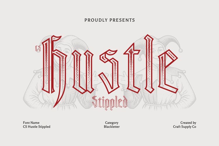 Preview of CS Hustle Stippled Font
