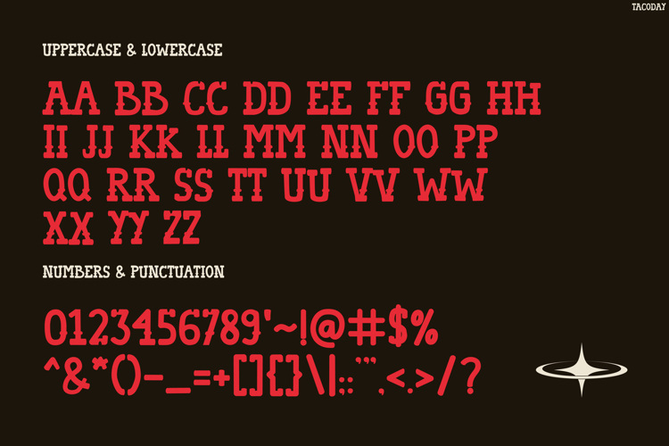 Preview of TACODAY Font