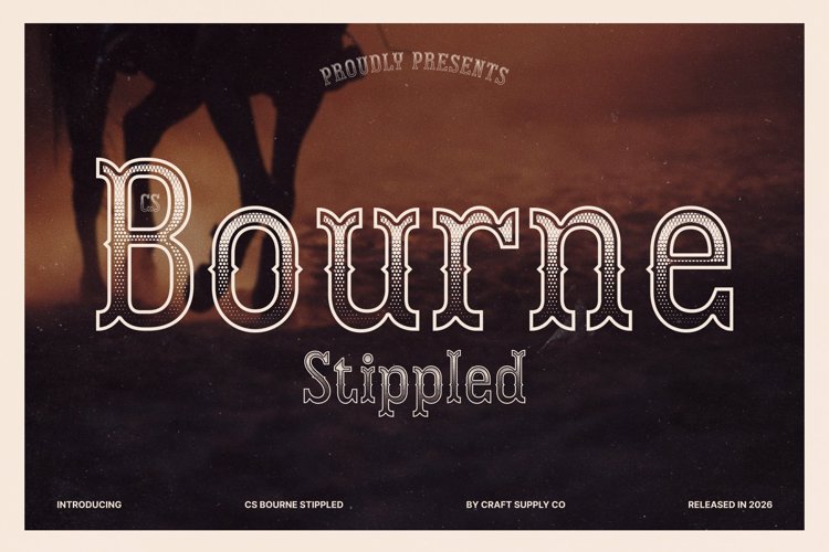 Preview of CS Bourne Stippled Font