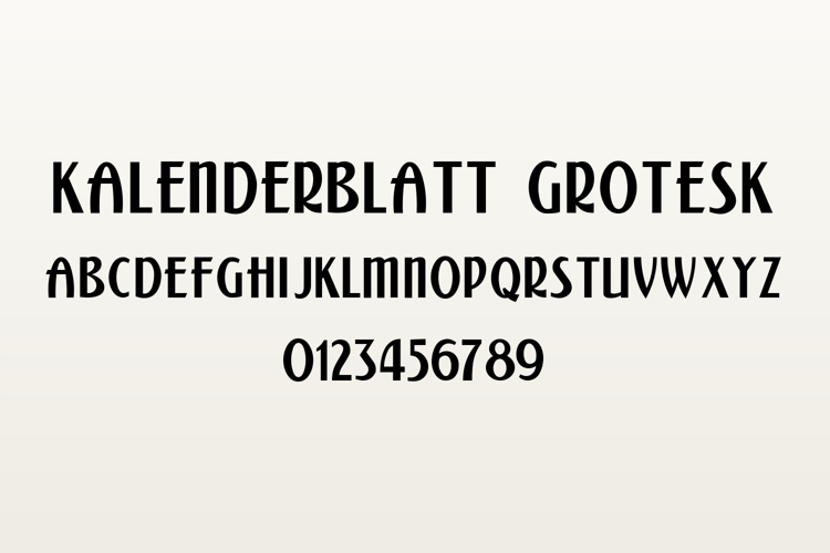 Preview of Kalenderblatt Grotesk Font
