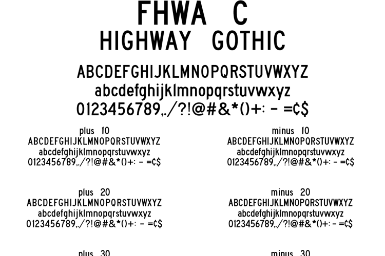 Highway Gothic FHWA Series C 2024 Font