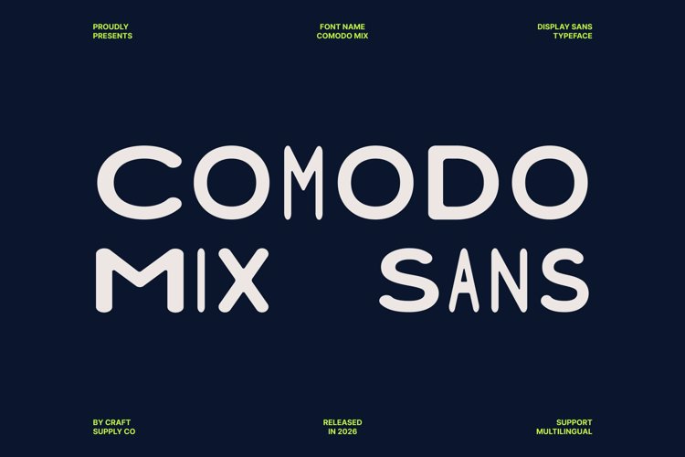 Preview of Comodo Mix Font