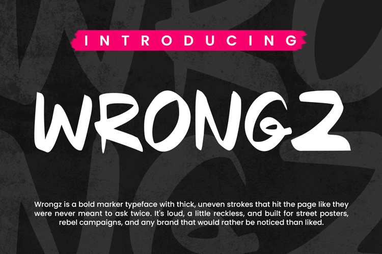 Preview of Wrongz Font