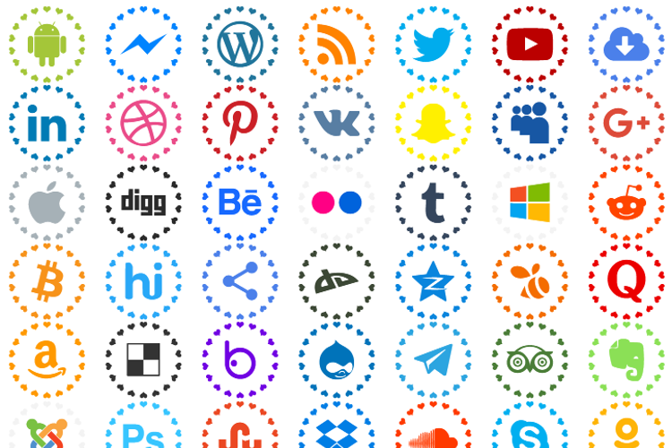 social networks colors Font