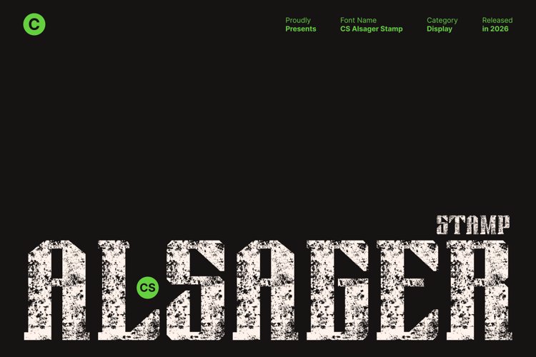 Preview of CS Alsager Stamp Font