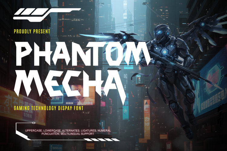 Preview of Phantom Mecha - Game Technology Display Font