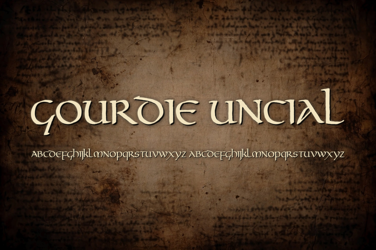 Preview of Gourdie Uncial Font