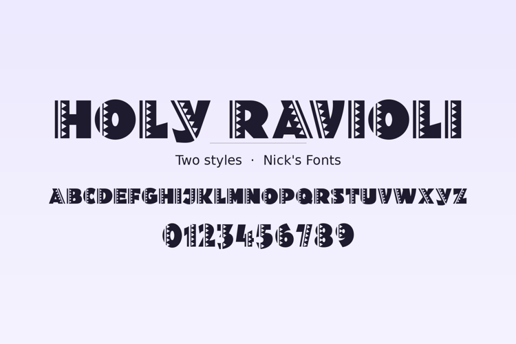 Preview of Holy Ravioli Font