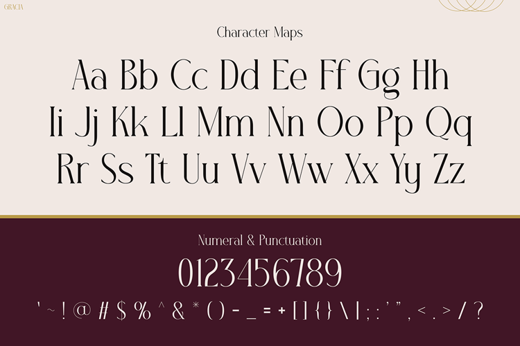 Preview of GRACIA Font