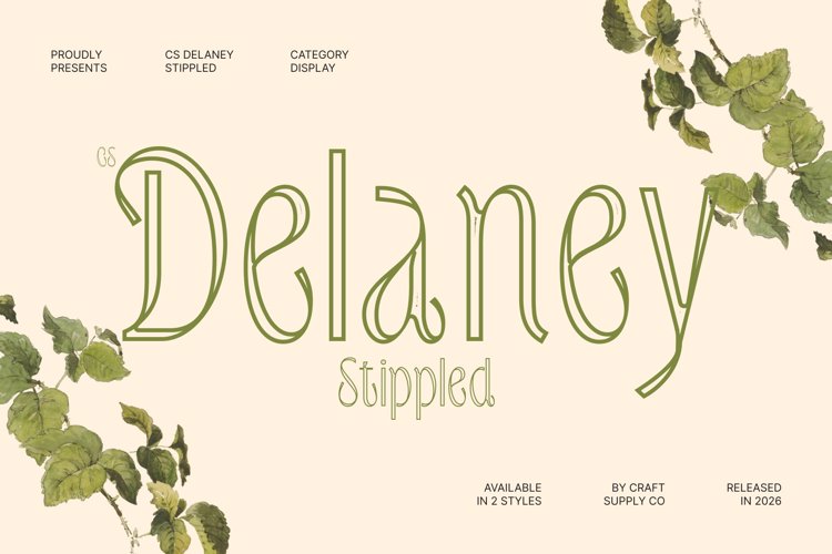 Preview of CS Delaney Stippled Font