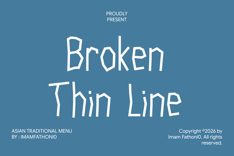 Preview of Broken Thin Line Font