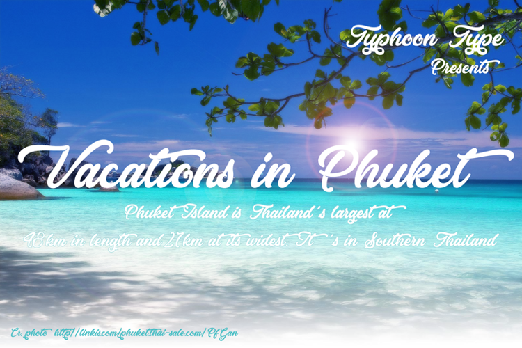Vacations in Phuket Font