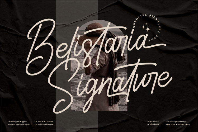 Preview of Belistaria Signature Font