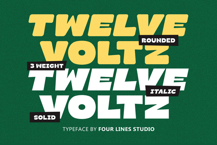 Preview of Twelve Voltz Font