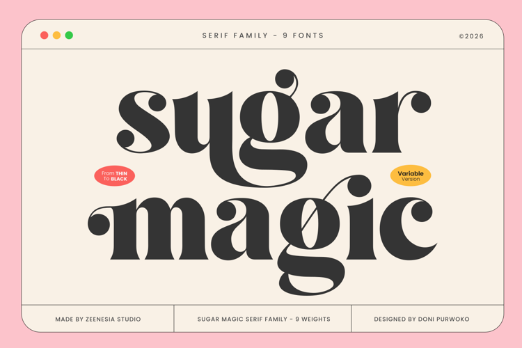 Preview of Sugar Magic Serif Med Font