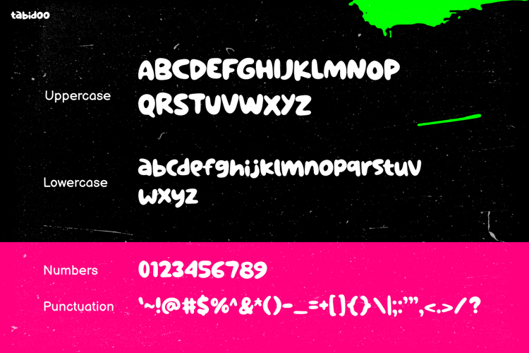 Preview of Tabidoo Font