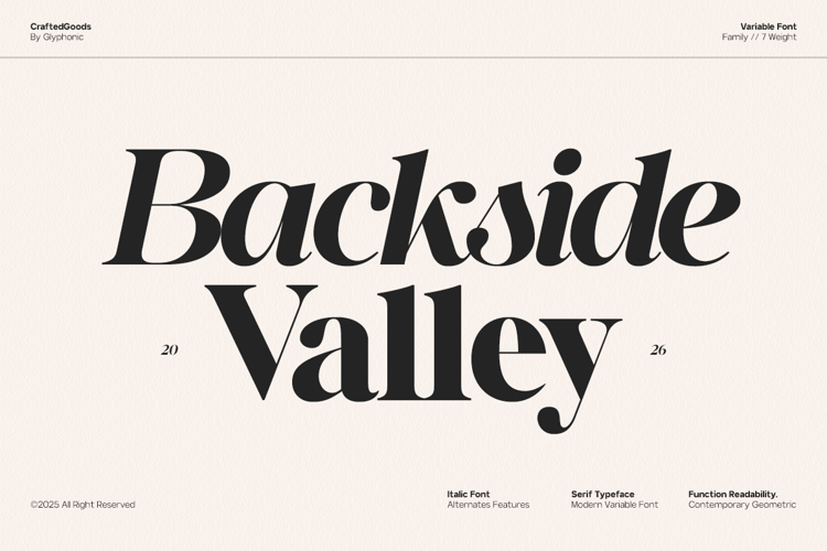 Preview of GC Backside Valley Font
