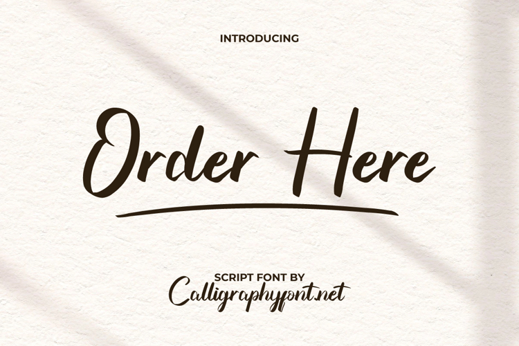 Order Here Font