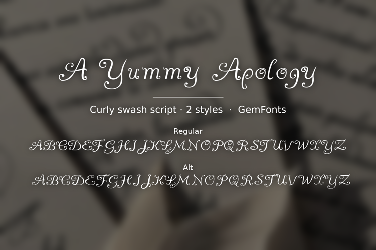 Preview of A Yummy Apology Font