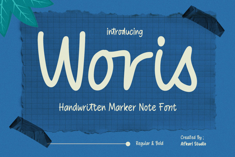 Preview of Woris Handwritten Marker Note Font