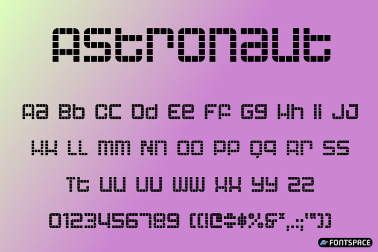 Preview of Astronaut Font
