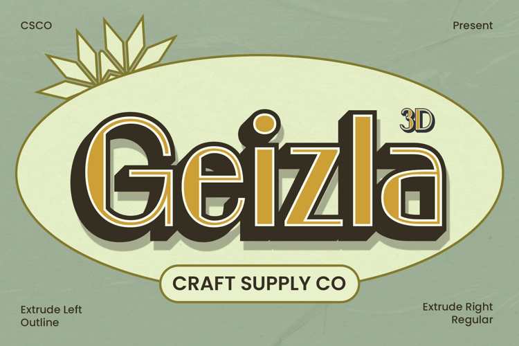 Preview of Geizla 3D Font