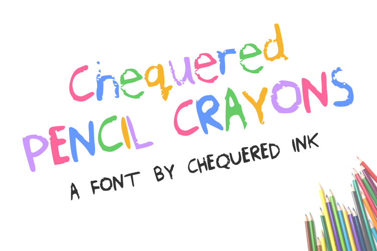 Chequered Pencil Crayons Font