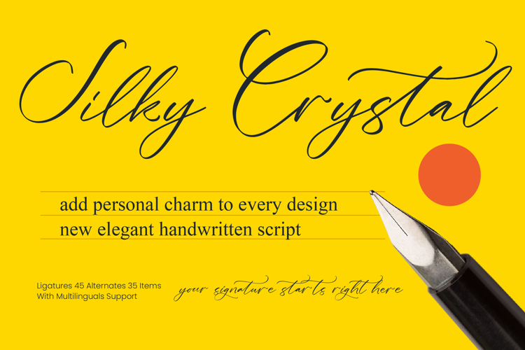 Preview of Silky Crystal Font