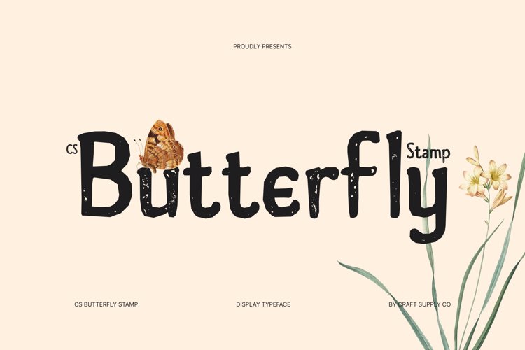 Preview of CS Butterfly Stamp Font