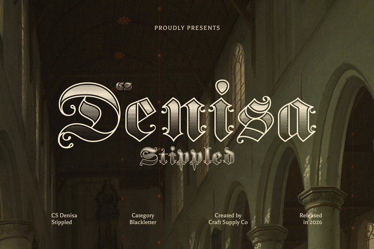 Preview of CS Denisa Stippled Font