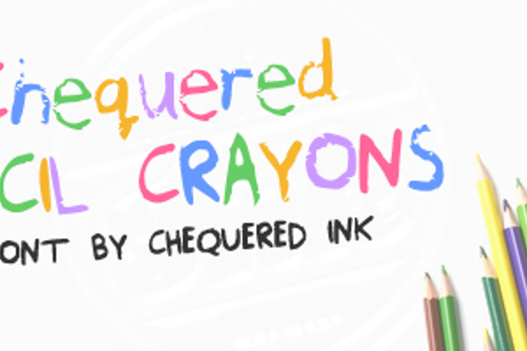 Chequered Pencil Crayons Font