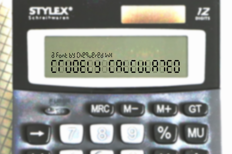 Crudely Calculated Font