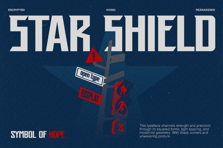 Preview of Star Shield Font